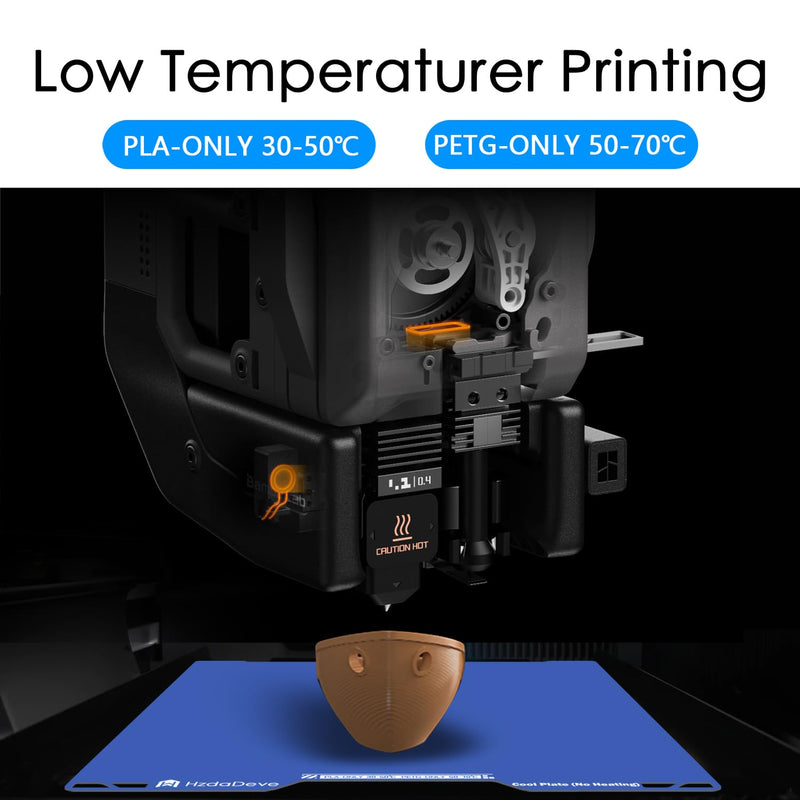 HzdaDeve Upgraded Cool Plate for H2C/A2L Combo Low Temperature Cold Build Plate 335x346.5MM Double Sided Smooth Board Sheet Bed PEI Platform for Bambu Lab 3D Printer (No Heating/No Glue) H2C Combo