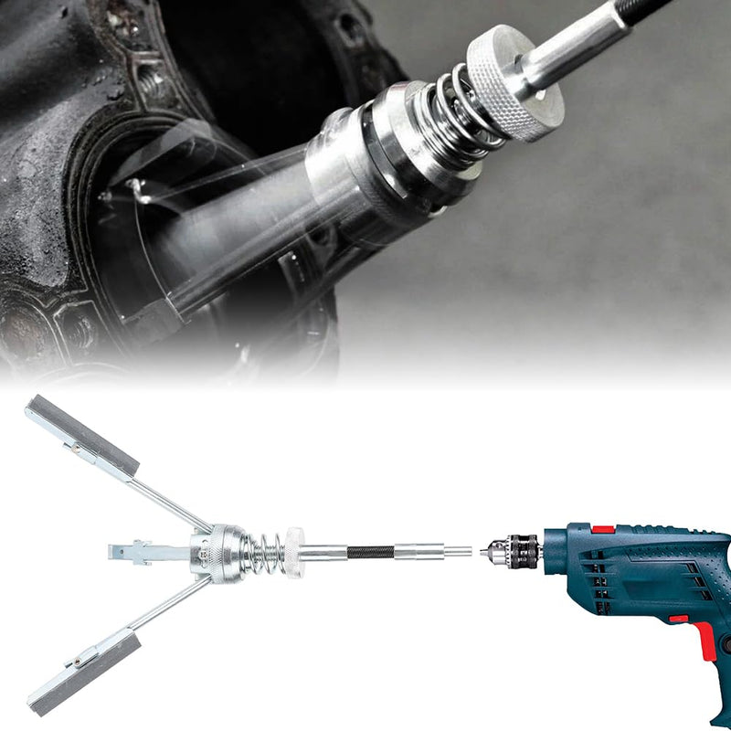 Joyzan Engine Cylinder Hone, Honing Tool 3 Jaws Polishing Tool Cylinder Grinder Honing Device Engine Brake Cylinder Grinding Tool Set Cylinder Friction Device Adjustable Honing Brush