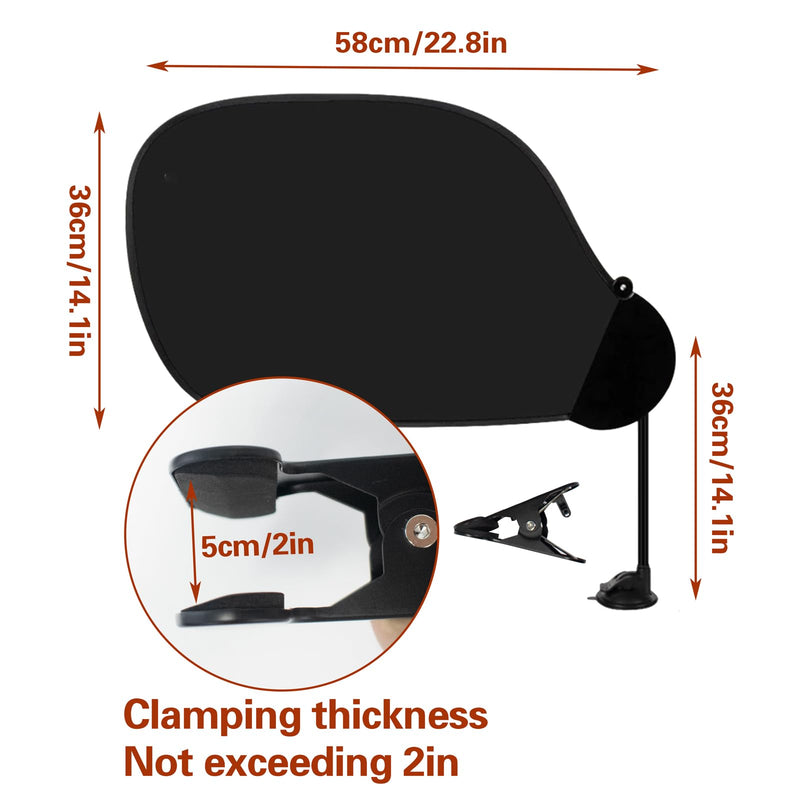 Laptop Sun Shade with Clip and Suction Cup (2 Ways to Use), 22.8 x 14.2 Inch Flexible Adjustable Cubicle Shade, Portable Foldable Laptop Cover for Beach Chairs and Car Window (Blue) Blue