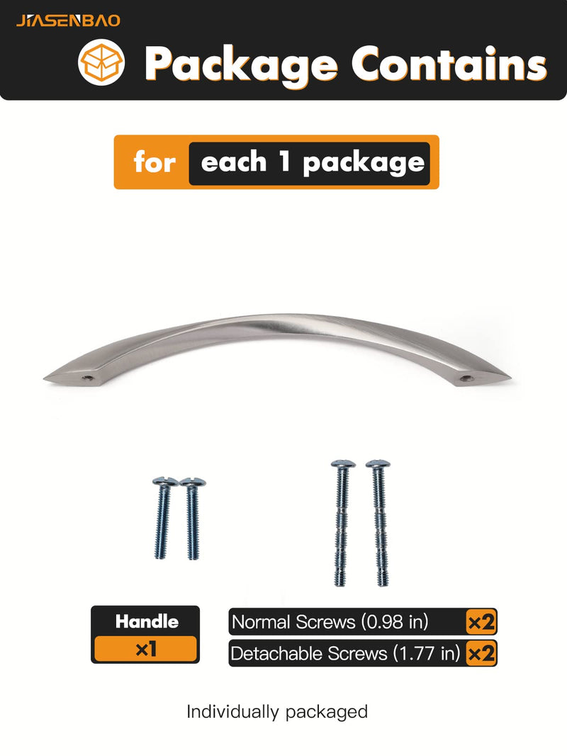 5 Pack Brushed Nickel Cabinet Pulls 6.3 Inch Arch Twisted Silver Handles Drawer Kitchen Cupboard Bathroom Dresser Cabinet Hardware Zinc Alloy 6.3 inch Hole Centers 5
