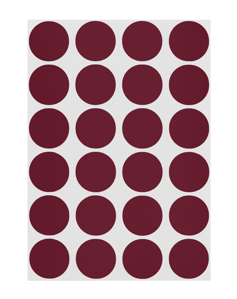 ChromaLabel 0.75 Inch Round Label Permanent Color Code Dot Stickers, 1008 Pack, 24 Labels per Sheet, Maroon