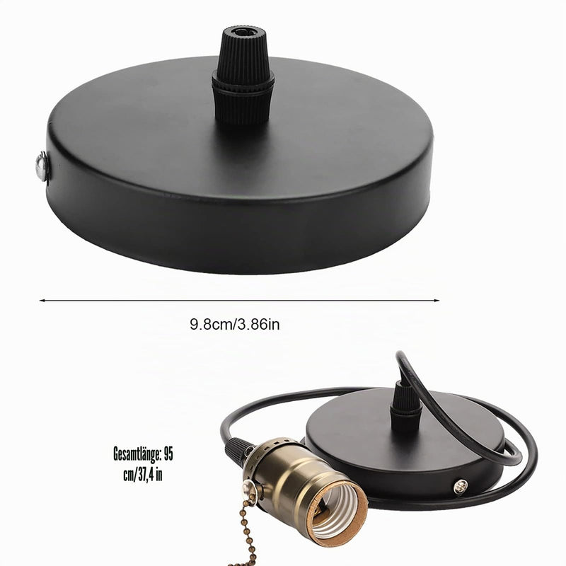 Vintage Light Holder, E27 Edison Retro Elegant Industrial Wall Pendant Ceiling Mounted Stand Light Lamp Bulb Base Holder Socket Lighting Screw with Pull Chain Switch(Bronze)
