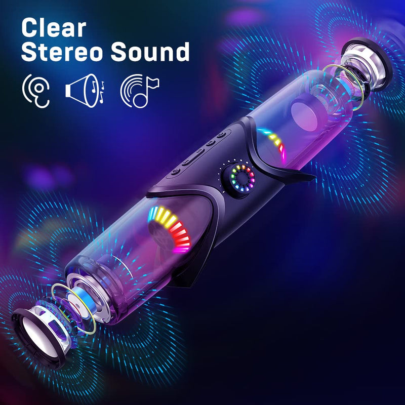 Computer Speakers,Bluetooth SoundBar,Computer Speakers for Desktop Monitor with RGB Light,PC Speakers with Subwoofer,USB Powered Sound Bar for Laptop 3.5mm Headphone Jack