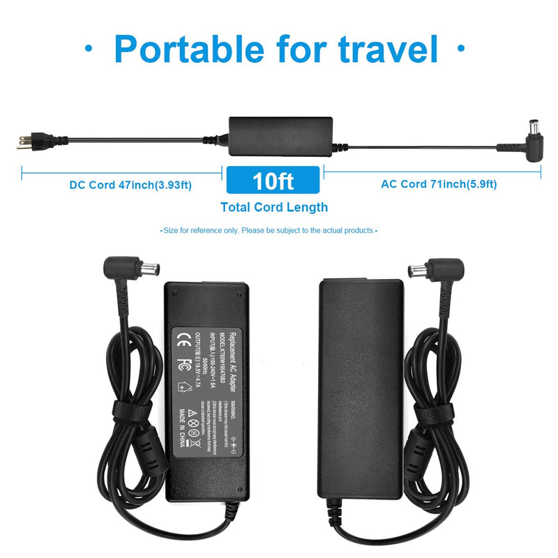 Laptop 19.5V Docking Station KDL-40R510C KDL-48R510C Charger for Sony LCD TV Bravia KDL48W600B KDL-40W650D KDL-40W KDL-40R KDL-42W KDL-48W KDL-48R KDL-55W KDL-32W KDL32R Adapter Power Supply Cord