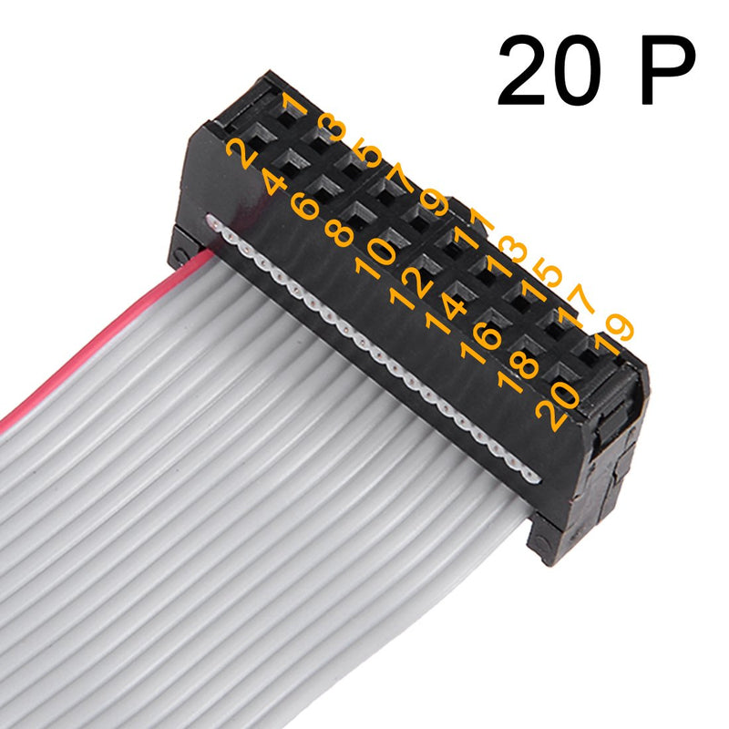 uxcell IDC 20 Pins Connector Flat Ribbon Cable Female Connector Length 30cm 2.54mm Pitch,5pcs