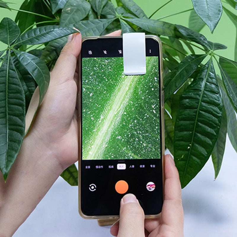 200x Cell Phone Microscope Lens with LED Light, Portable Digital Microscope for Kids, Handheld Microscope, Dermatoscope, Skin Diagnostic, Hair Analyzer black