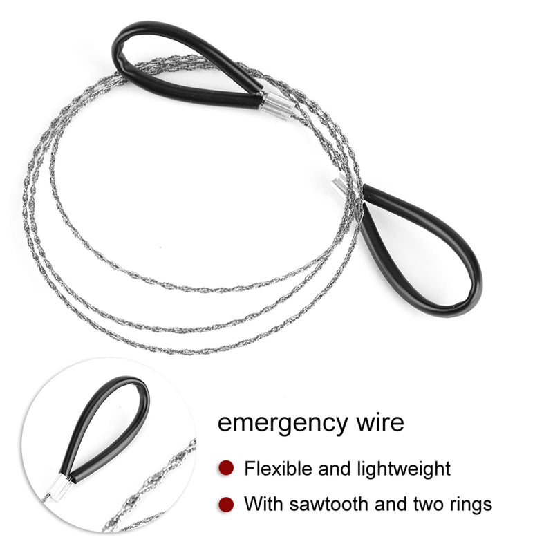 ciciglow Stainless Steel Wire Saw for PVC Hoses, Pipes, Hoses, General Tools, Cable Saw, 29.53 Inch Serrated Cutting Cable with Two Handles, for Cutting Wood, Plastic, Bone, Rubber