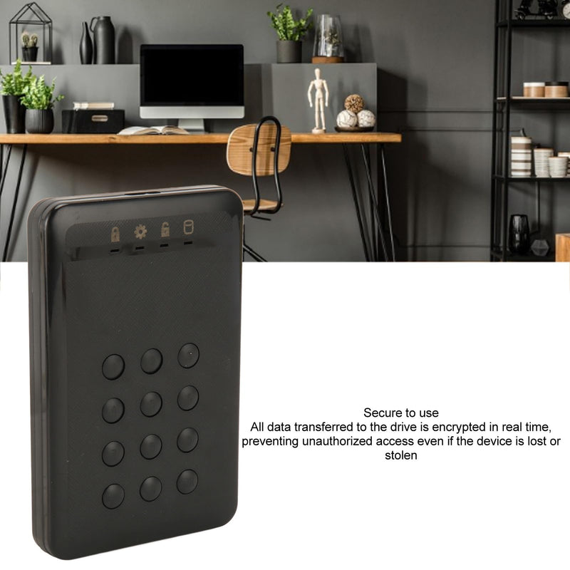 Zyyini Encrypted Hard Drive Enclosure, 3TB 5Gbps Encrypted USB 3.0 2.in SATA Hard Drive Enclosure Password Access Hardware, for 7 8 10 for OS X 10 and