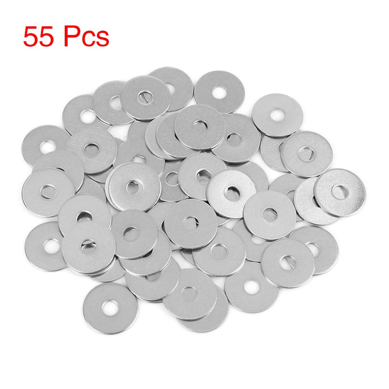 X AUTOHAUX M5 x 20mm x 1mm Stainless Steel Flat Washer Car Fastener Sealing Gaskets 55pcs