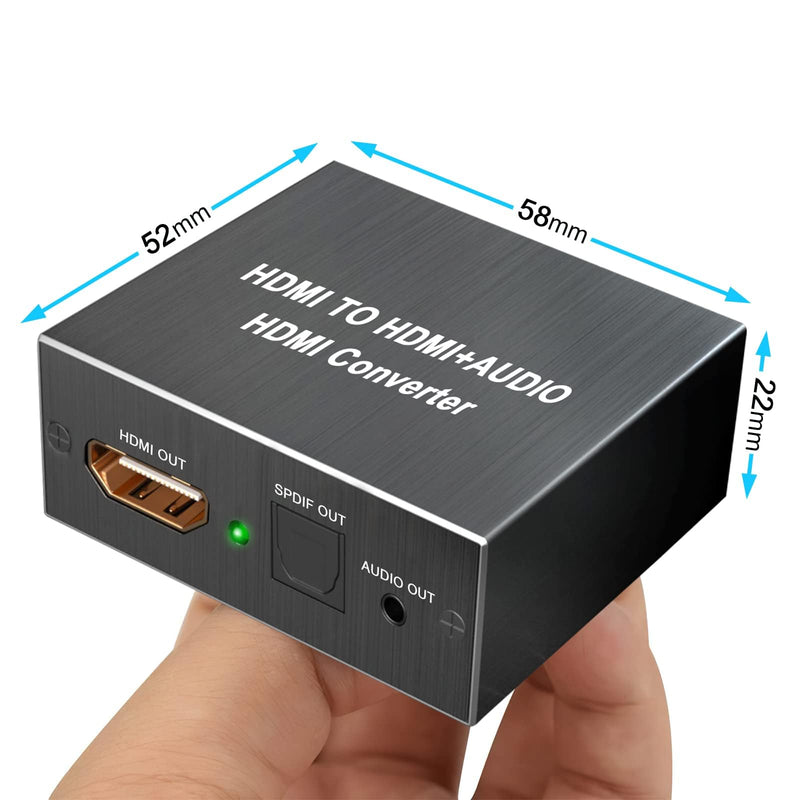 HDMI Audio Extractor 4K HDMI to Optical 3.5mm Jack AUX Headphone Audio Adapter Splitter Converter Supports PCM DTS 5.1 HDCP Dolby Digital (Black-1)