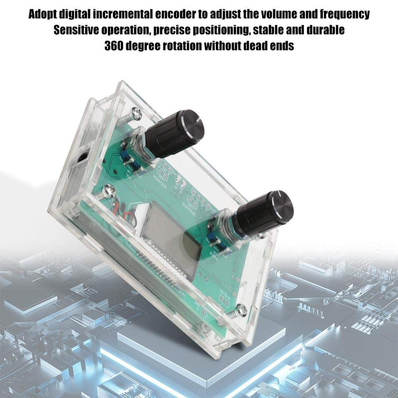 FM Modulator,DSP & PLL Digital Stereo Frequency Modulation Low Power Consumption Less Sound Distortion FM Radio Receiver Module with Acrylic Shell