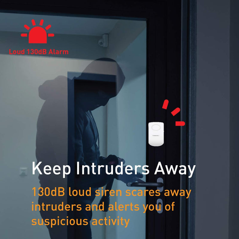 Securityman Door Handle Alarm with 130dB Vibration Triggered Portable Door Alarm - Perfect Alarm for Doors When Opening for Kids, Toddler, Elderly, Hotel, Travel, Bedroom (2 Pack Door Security Alarm)