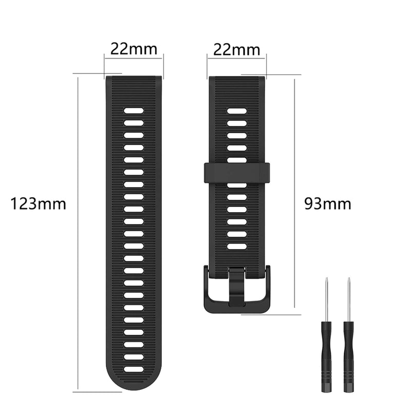 ISABAKE Band for Garmin Forerunner 935/Forerunner 945/955/965/Forerunner 745,Compatible with Fenix 5/ Fenix 5plus/ Fenix 6/ Fenix 6 Pro/Approach S60,Soft Silicone 22mm Replacement Bands Black