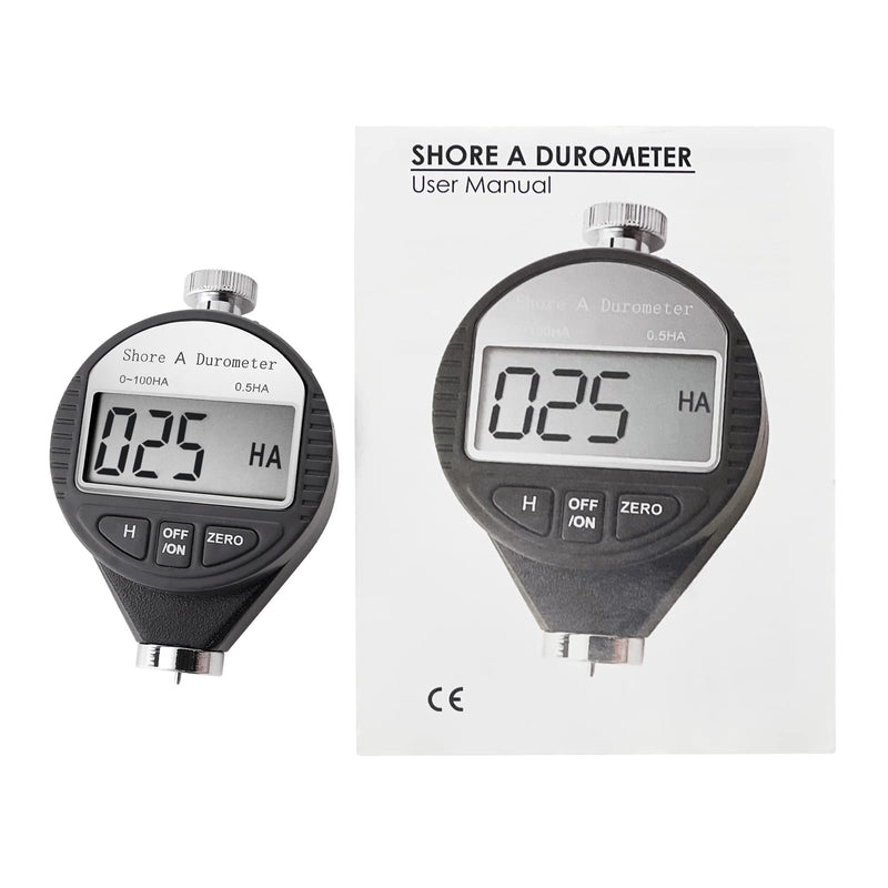 GAIN EXPRESS Hand Held Shore-A Hardness Meter Tester Portable Digital LCD Display Durometer 0~100HA Dial Scale Rubber Tire Zero Setting Shore-A Hardness Tester