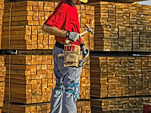Custom Leathercraft IP489X Suede Tool Bag & Poly Web Belt + CLC Deluxe Cordless Poly Drill Holster