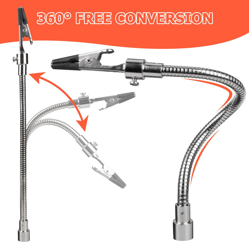 Soldering Third Hand, Magnetic Helping Hands Preciva Soldering Aid with 4 Flexible Arms and Alligator Clips Third Hand with Magnifying Glass, Flexible Soldering Holder, Soldering Aid Clamp with Magnifying Glass