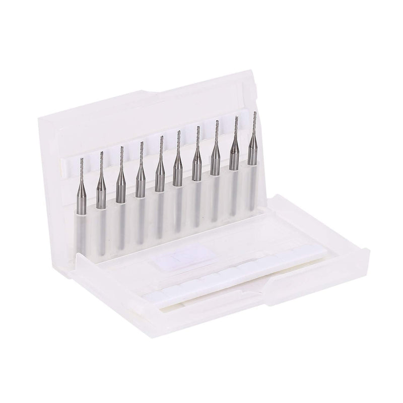 EU_HOZLY 3.175mm Carbide End Mill Engraving Bits CNC Circuit Board Machines 1.0mm Cutting Edges Pack of 10