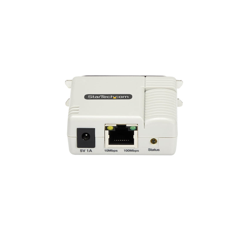 StarTech.com Ethernet to Parallel Network Print Server, 10/100Mbps LAN, WebUI, Centronics Ethernet Printer Server Adapter, TAA