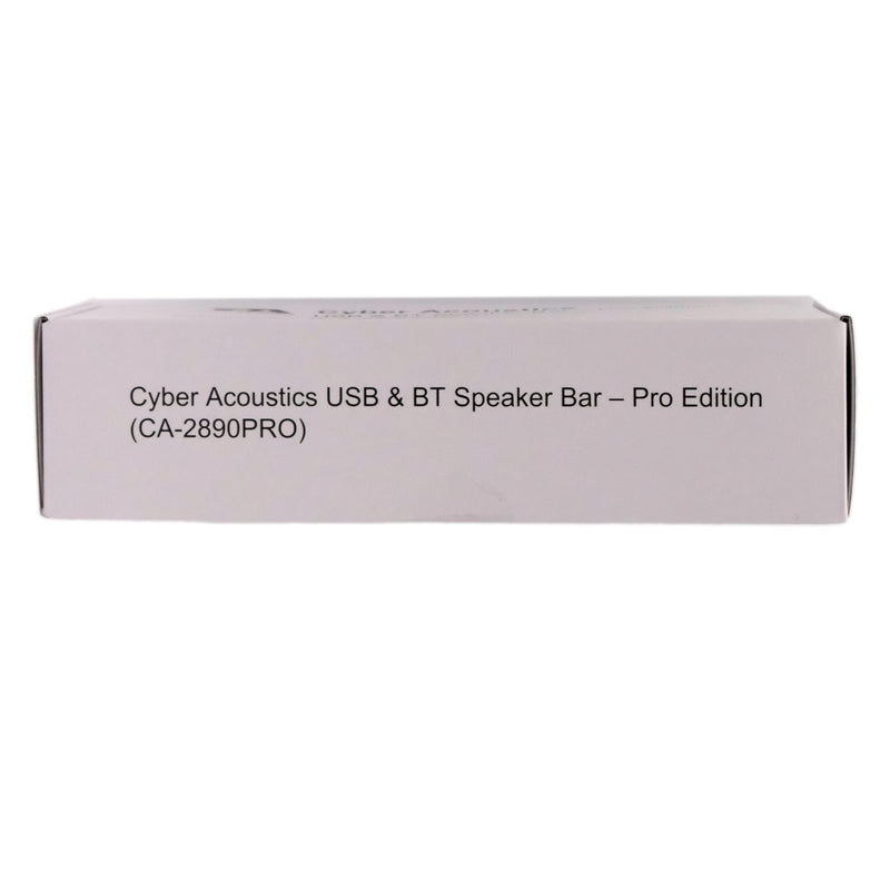 Cyber Acoustics USB & Bluetooth Speaker Bar (CA-2890PRO) USB Powered Speaker with Speakerphone for PC and Bluetooth for Smartphones, Clamps to Monitors up to 2 Inches Thick USB & BT - Pro