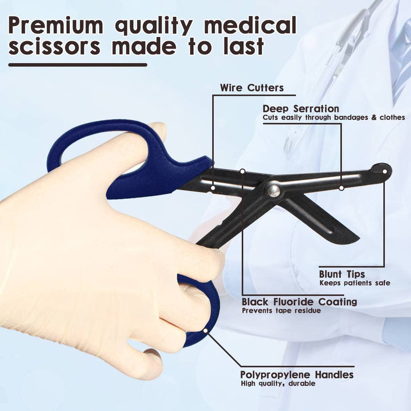 Medical Scissors Trauma Scissors and EMT Bent Steel Bandage Scissors Made of Stainless Steel First Aid Emergency Scissors for Nurses Doctors