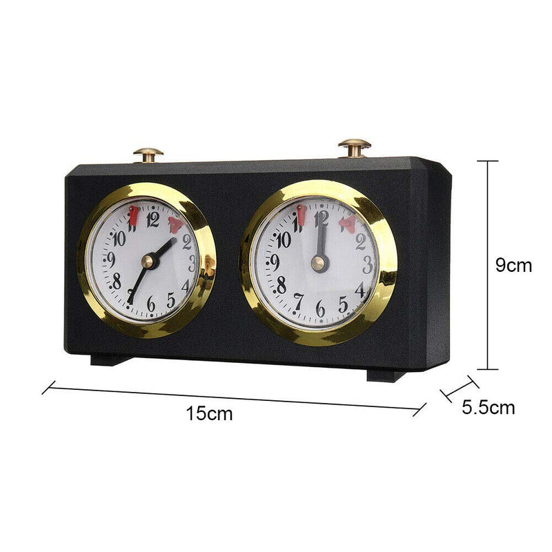 Professional Competition Mechanical Analog Chess Clock - I-GO Count Up/Down Timer for International & Chinese Chess Black