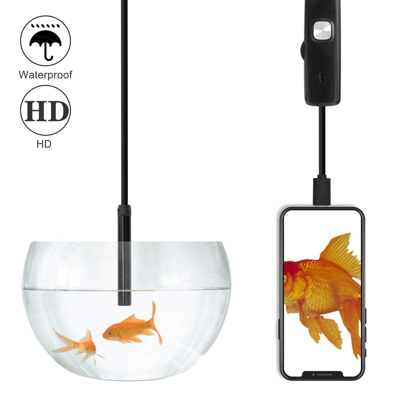 QiCheng&LYS USB Android Endoscope 2.0 Megapixel CMOS HD 2 in 1 Waterproof Endoscope Inspection Camera Rigid Snake Cable for Smartphone Tablet Device (2m) 2m