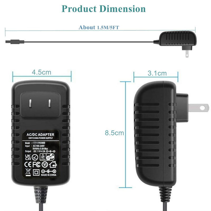 AC Adapter 9V 2A Power Supply AC110V to DC9V 2000mA 1500mA 1000mA 500mA Power Driver 8 DC Plug Tips 9 Volt Converter Inverter Charger Transformer ac dc Adapter