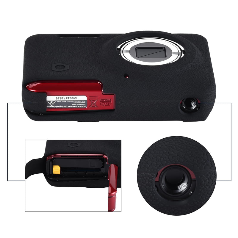 Silicone Case for Kodak PIXPRO FZ55 Camera, Shockproof Silicone Skin Cover - Slim & Protective Shell (4 Colors) for FZ55 Digital Camera (Black) Black