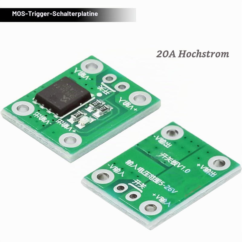 Pack of 5 MOS-FET Trigger Switches, MOS Switch Board, 20A Mini High Power MOS Trigger Switch Driver Field Effect Tube Module 5-26V PWM Control Electronic Switch Control 20 A