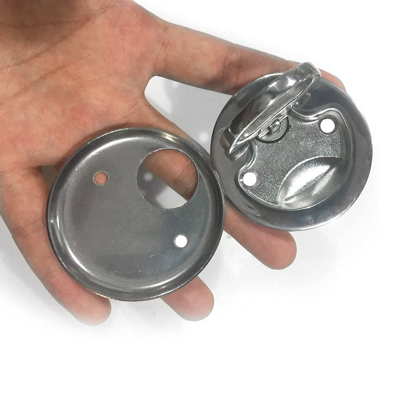 MIZUGIWA Boat Cam Latch Stainless Steel Marine,Boat Locker Latch Hatch Pull,Flush Hatch Lift with Back Plate Fasteners Standard Back Plate-1 PC