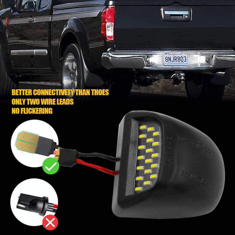 LED License Plate Light Assembly,36pcs LED 6500K White Compatible with Silverado Suburban Tahoe Sierra 1500 2500 3500 HD Escalade EXT, 2 Pack (6500K+BLACK) 6500K+BLACK