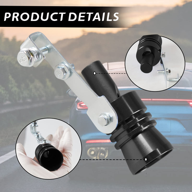 Universal Turbo Sound Pipe Whistle Muffler Sounder Simulator Tailpipe Noise Sound Enhancer Compatible with Truck, Motorcycle, Cars, Dirt Bike and Scooter(XL Black)