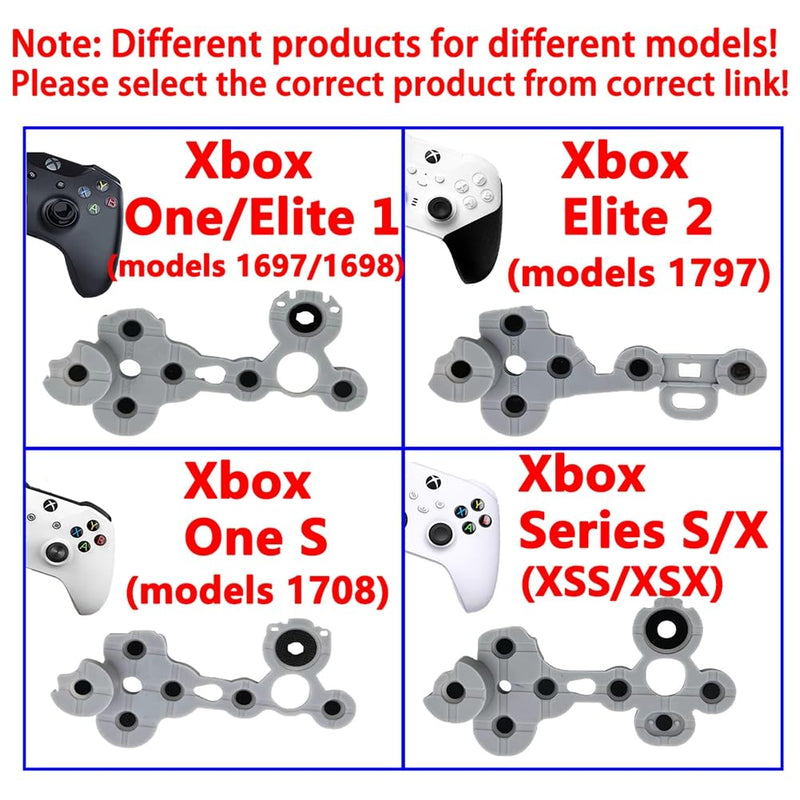 1 Set Silicone Conductive Rubber Pads Replacement for Xbox One/Xbox Elite 1 Controller(Model 1697/1698) Parts for Adhesive Button Changing Keypad Repair Replacement Part Tool Kit(One) XboxOne-RubberPads-1set
