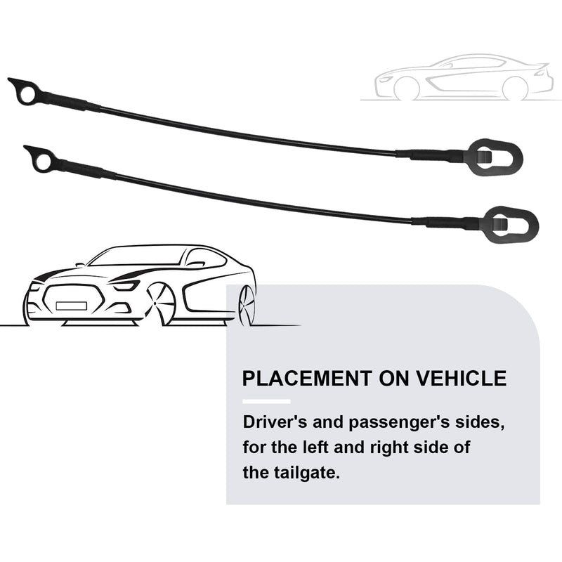 Pair Rear Tailgate Cables Lift Gate Support Straps Compatible with 1994-2002 Ram 1500 2500 3500 Pickup Truck Replaces 55345124AB 55345125AB