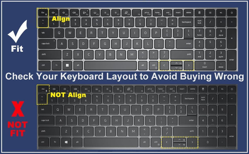 Keyboard Cover for Dell Latitude 5550 5540 5530 5531 5520 5521 3540 15.6" Laptop Keyboard Skin,Dell Precision 3560 3561 3570 3571 3580 3581 3590 3591 15.6" Laptop Keyboard Cover Protective Skin-Colors Colors