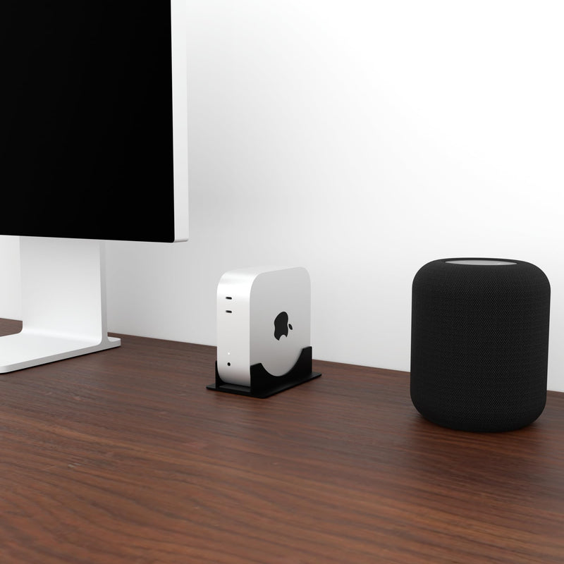 Mac mini M4 Stand,Accessories for Mac Mni M4 Pro 2024, Desktop Vertical Mount, with Soft Padding, Improved Heat Dissipation, Easy Port Access,Spacen Saving Minimalist Design,Black