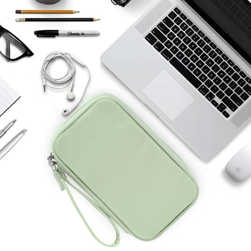 Cord Organizer Travrel Bag, Electronic Organizer Travel Case, Water Resistant Cable Organizer Pouch for Cable, Cord, USB, Charger, Phone, Power Bank, Earphone (Mint Green, Medium) Mint Green