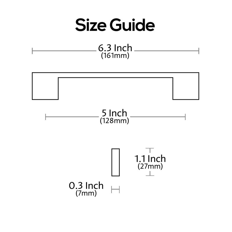 Alzassbg Champagne Bronze Cabinet Pulls and Handles 5 Pack, AL3051TGP | 5 Inch Hole Center, Rectangle Design, Decorative Hardware Handles, for Cabinets and Drawers 5" Hole Center