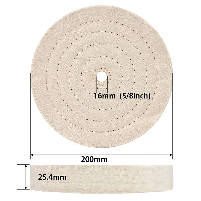 QZATACAEN 200mm (70 layers) spiral stitched polishing wheel mirror polishing wheel with 16mm hole for table grinding tools 1 piece...