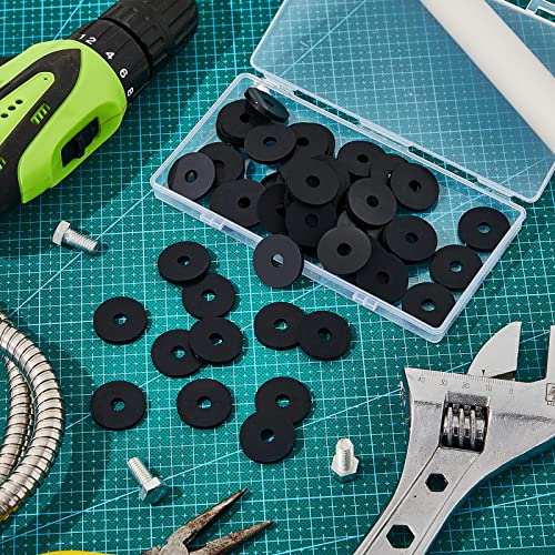 400 Pieces Rubber Washer Heavy Duty, 1/4 Inch Hole, Flat Rubber Washer Bolt 400