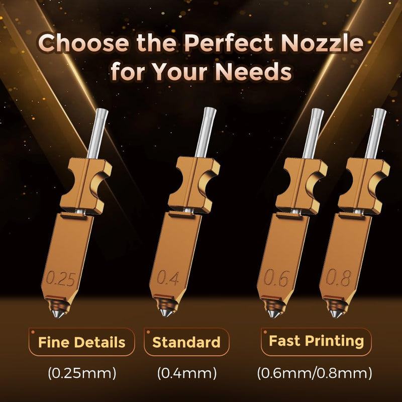 FLASHFORGE AD5X 3D Printer 0.4mm Nozzle Assembly, 30S Quick-Detachable Nozzle,Max 300℃ High Temperature & High Flow 32mm³/s Nozzle for AD5X 3D Printers 0.4mm for AD5X