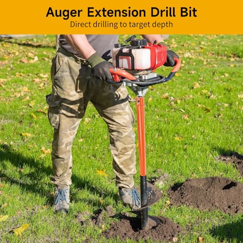 3 Pcs Auger Extension Drill Bit Set, 3/4" Shaft, 7.7/11.4/19.3" Lengths 7.7/11.4/19.3 in, Standard Steel Set
