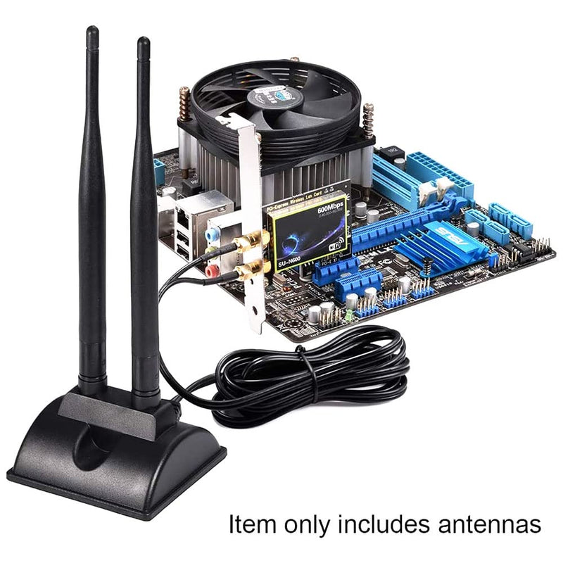 MustPoint 2.4GHz 5GHz Dual Band RP-SMA Male WiFi Antenna + IPEX MHF4 to RP-SMA Female Cable 9.8 inch for M.2 NGFF Network Card PC Computer