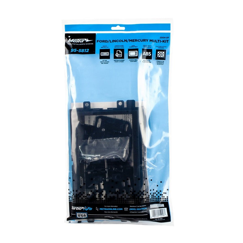 Metra 95-5812 Double DIN Installation Kit Fits SELECT 2004-2019 Ford Vehicles -Black.