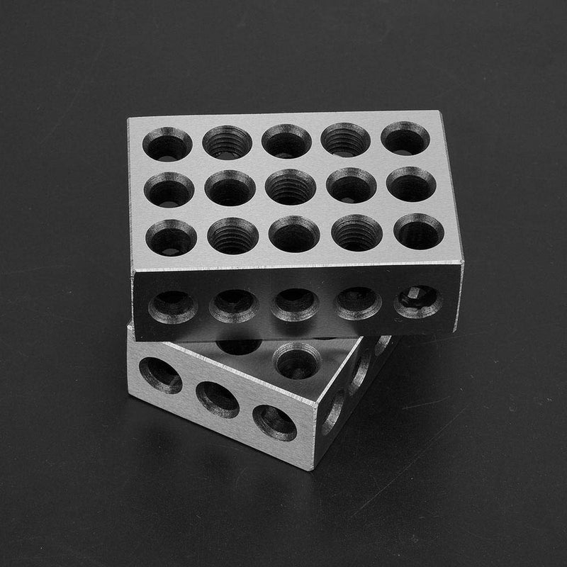 2 Pieces 25 x 50 x 75 mm Precision Blocks, 23 Holes Clamping Blocks Metric, Rotary Tools Precision for Machine Tool Matched Machinist 123 Hardened Milling Tool 1-2-3 Holes