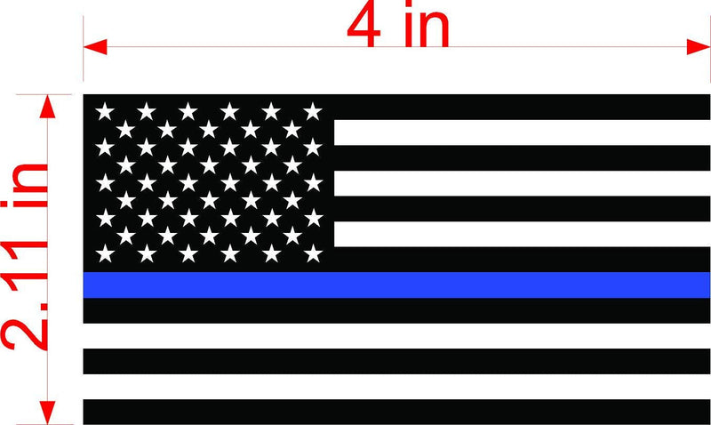 Thin Blue Line American Police Flag Magnetic Bumper Sticker Rectangle, Share w/Family & Friends - Political Sticker for Vehicle, Refrigerator - Car Magnet Decal, Room & Wall Decor, Gift - Set of 3