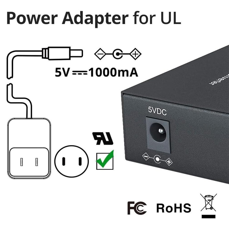 10Gtek 1.25G Gigabit MultiMode Fiber to Ethernet Media Converter, MMF Dual SC Fiber to Ethernet Copper RJ45 Converter for 10/100/1000Base-Tx to 1000Base-SX, UL Certified, up to 550-m, Pack of 2 550m X2