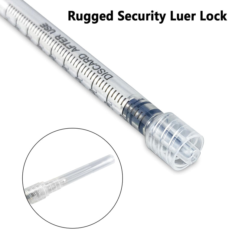100pack-1ml Luer lock Syringes with 27Ga(0.5inch)Needles, Individually Packaging Disposable Plastic Syringes and Needles for Scientific Labs, Industrial, Animal and Pet Supplies (1ml27ga100pack) 1ml27ga100pack