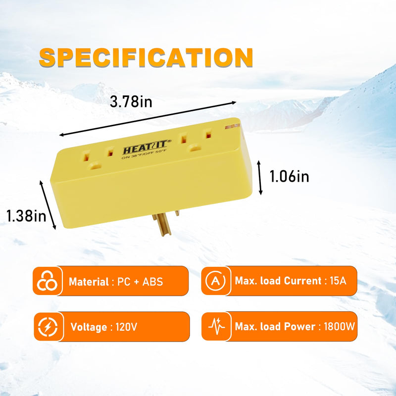HEATIT ET-21 Freeze Thermostatically Controlled Outlet On at 38F /Off at 50F ET-24 1PCS 1.0
