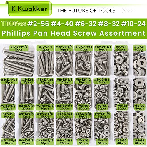 M2 M3 M4 M5 Hex Socket Head Cap Machine Screws + #2-56#4-40#6-32#8-32#10-24 Phillips Pan Head Machine Screw Set